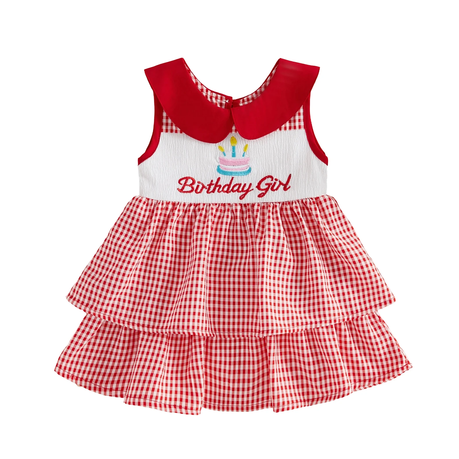 

Платье А-силуэта без рукавов с цветочным принтом и воротником с рюшами, летнее праздничное платье для девочек, наряд на день рождения для детей