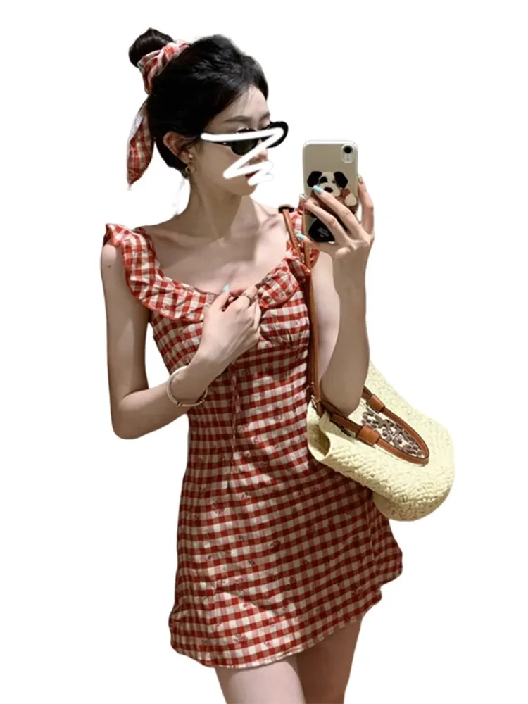 فساتين نسائية أنيقة بدون أكمام صيفية رايون ماكسي حزام سباغيتي شقوق مجوفة مربوطة منتجع عطلة الشاطئ عطلة أنيقة