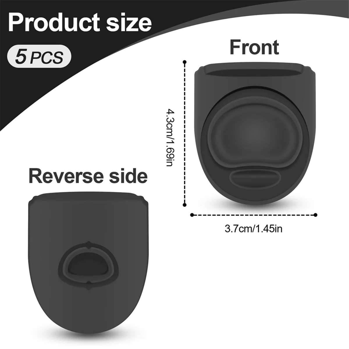 5 Pcs Replacement Stopper for Free Sip 19/24/32/40 Ounce, Silicone Anti-Spill Lid Stopper Black