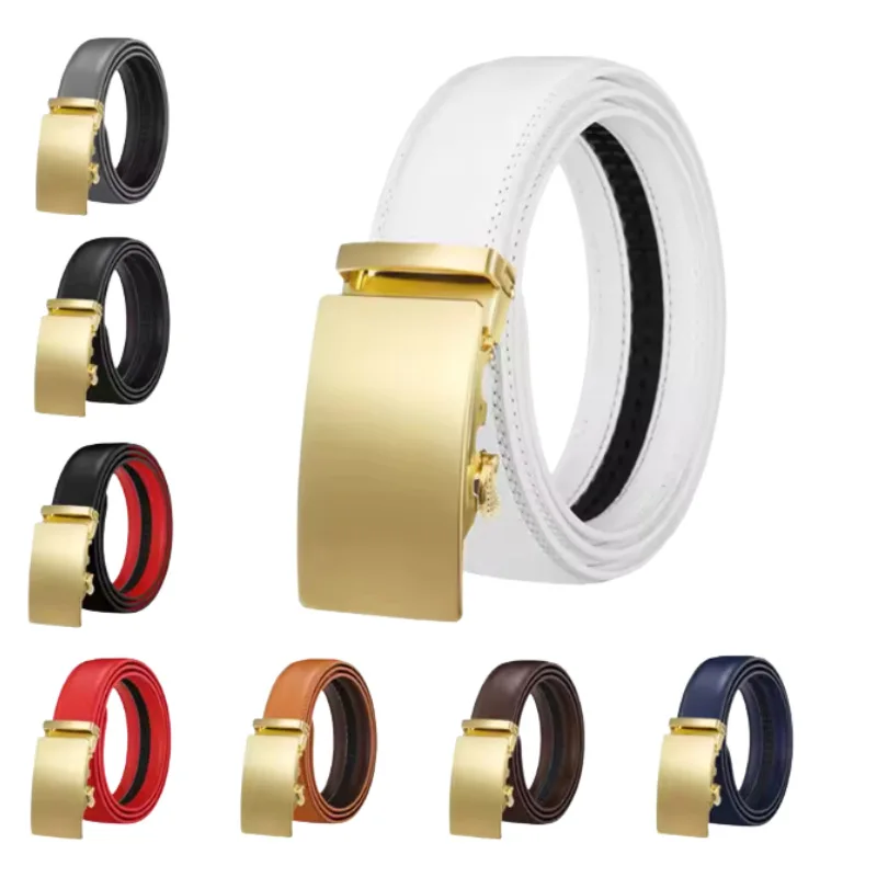 高品質自動バックルベルト男性-35-センチメートルウエストストラップファッションゴルフ本革ビジネスデザイナー-cintos-masculinos