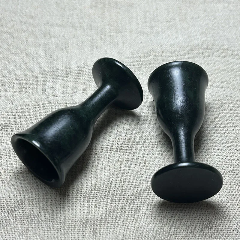 Dark Jade Wine Glass Medicine King Stone Goblet Liquor Cup Strong Magnetic Serpentine Jade