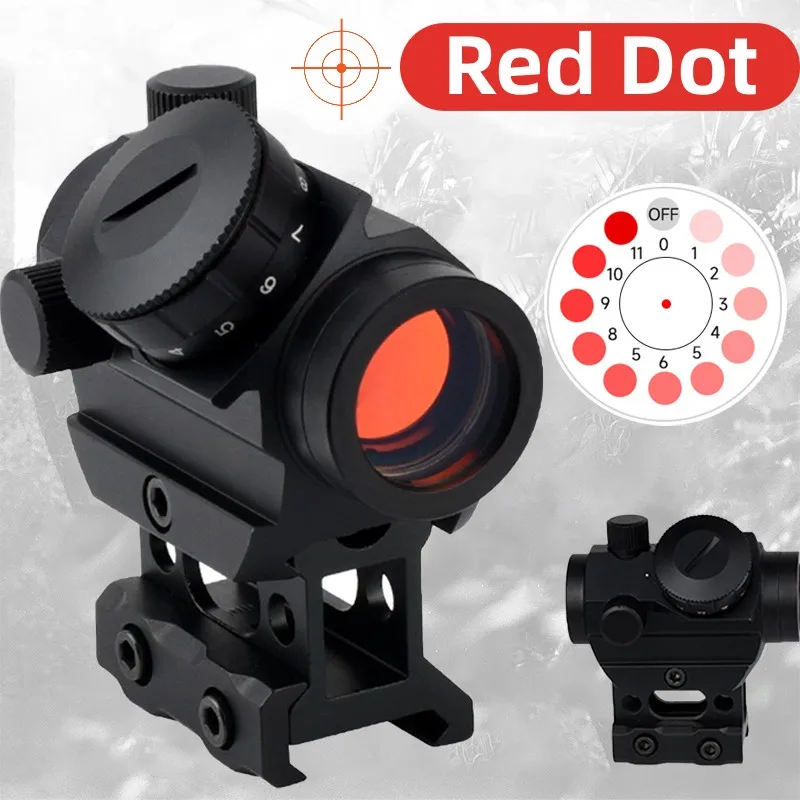 Red Dot Sight 4 MOA Tactical Sights 11 Brightness Adjustment Reflex Compact Riflescope Hunting Optic Scope with 20mm Rail Mount