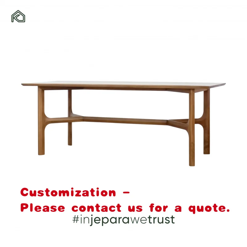 custom.Custom Modern 8-Seater Solid Teak Wood Dining Table Set Rectangular 8 Persons Outdoor Bedroom Living Room Hotel Furni