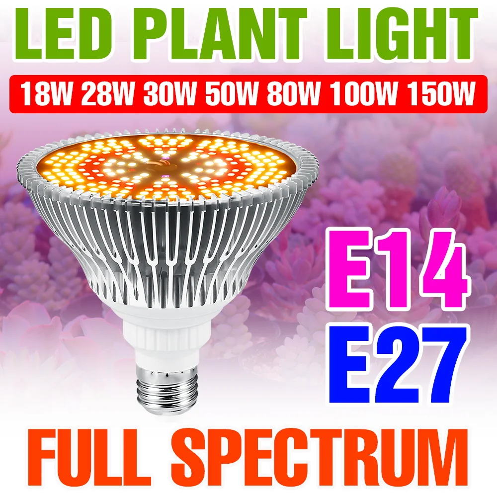 

150W Full Spectrum Plant Bulb LED Indoor Hydroponic Growth Box E27/E26 Greenhouse Tent Vegs Fruit Succulent Seeds Cultivation