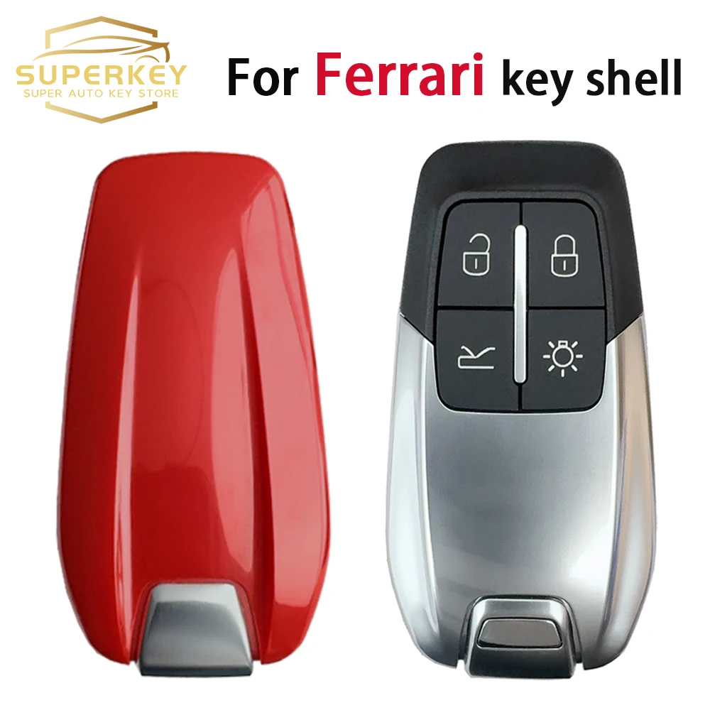 SUPERKEY-Caso de Shell Chave do Carro Fob Remoto, CS094004 para 2014-2020 Ferrari 458 588 488GTB LaFerrari Sem Logotipo, Tampa do Botão 4