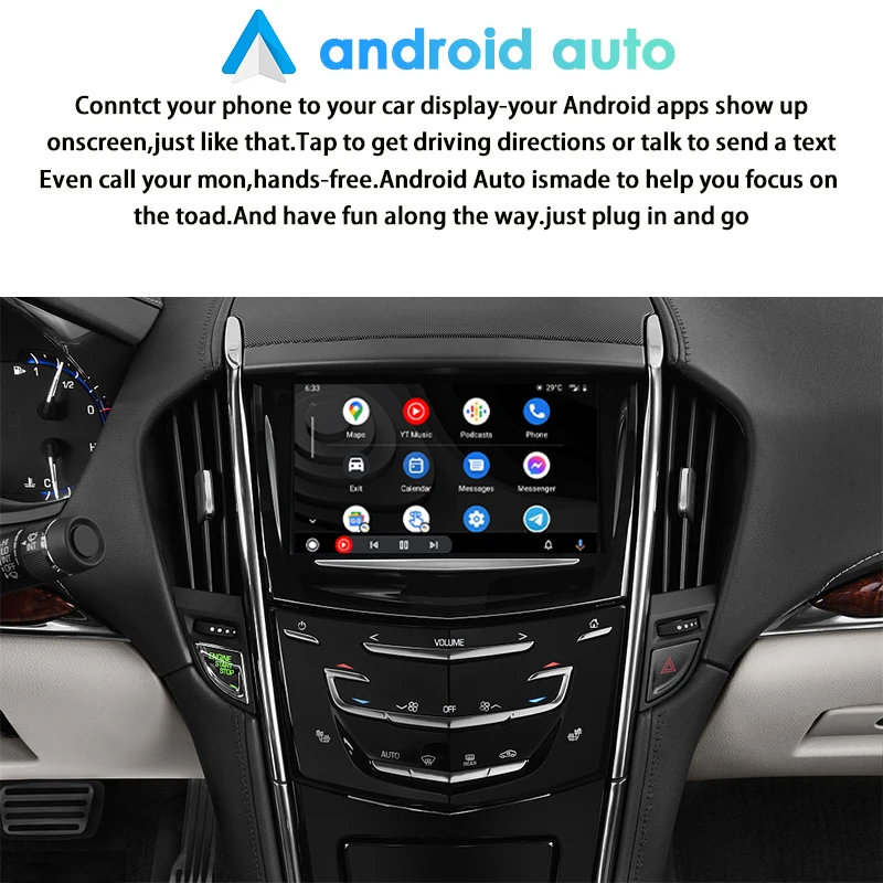 Wireless Apple Car Play Android Auto BOX For CUE Cadillac SRX ATS XTS XT5 CTS ELR Escalade 2013-2018 Mirroring Retrofit Kit