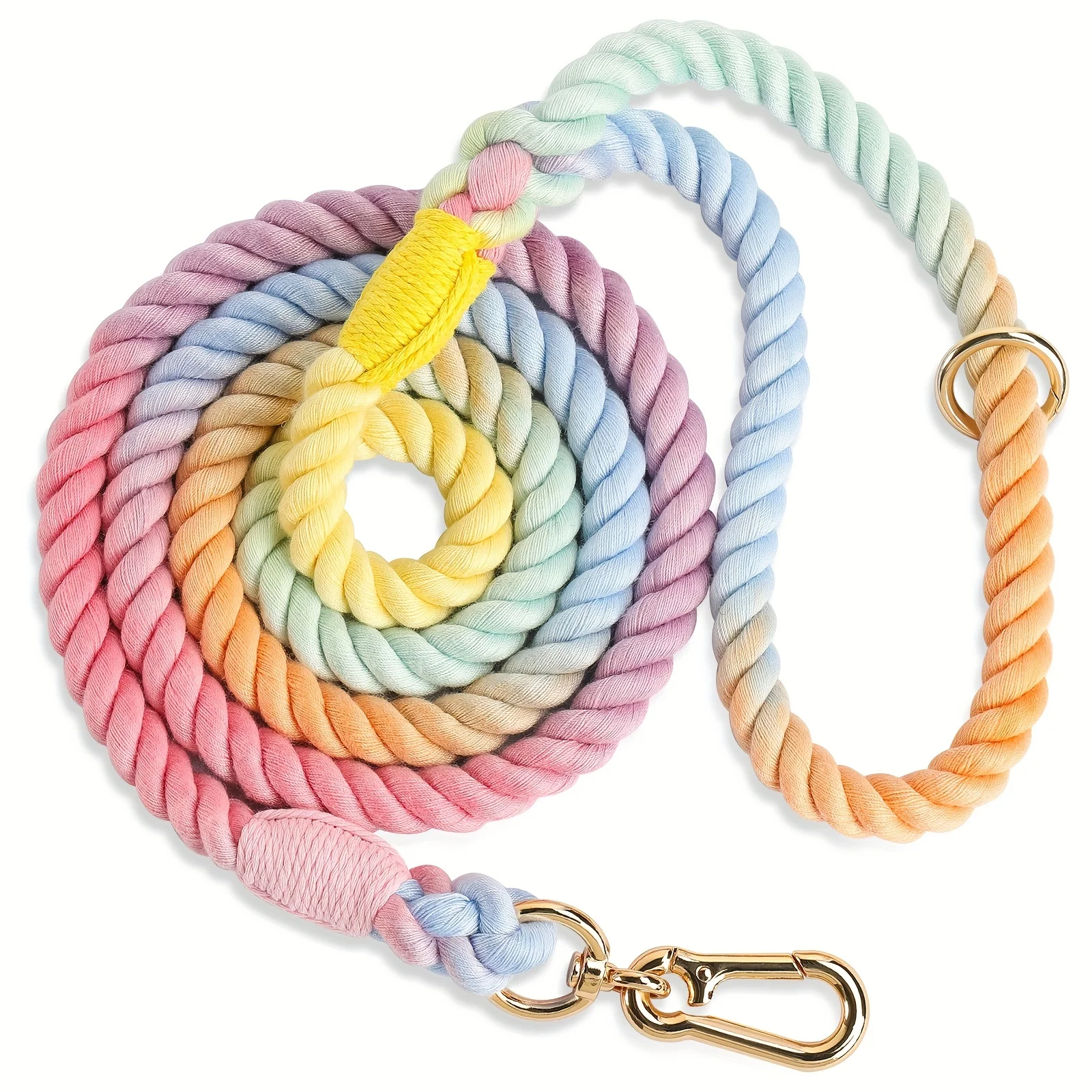 Hand-Woven Colorful Running Dog Rope Multi-function Dog Traction Rope Double-head Pet Traction Belt Dog Chain