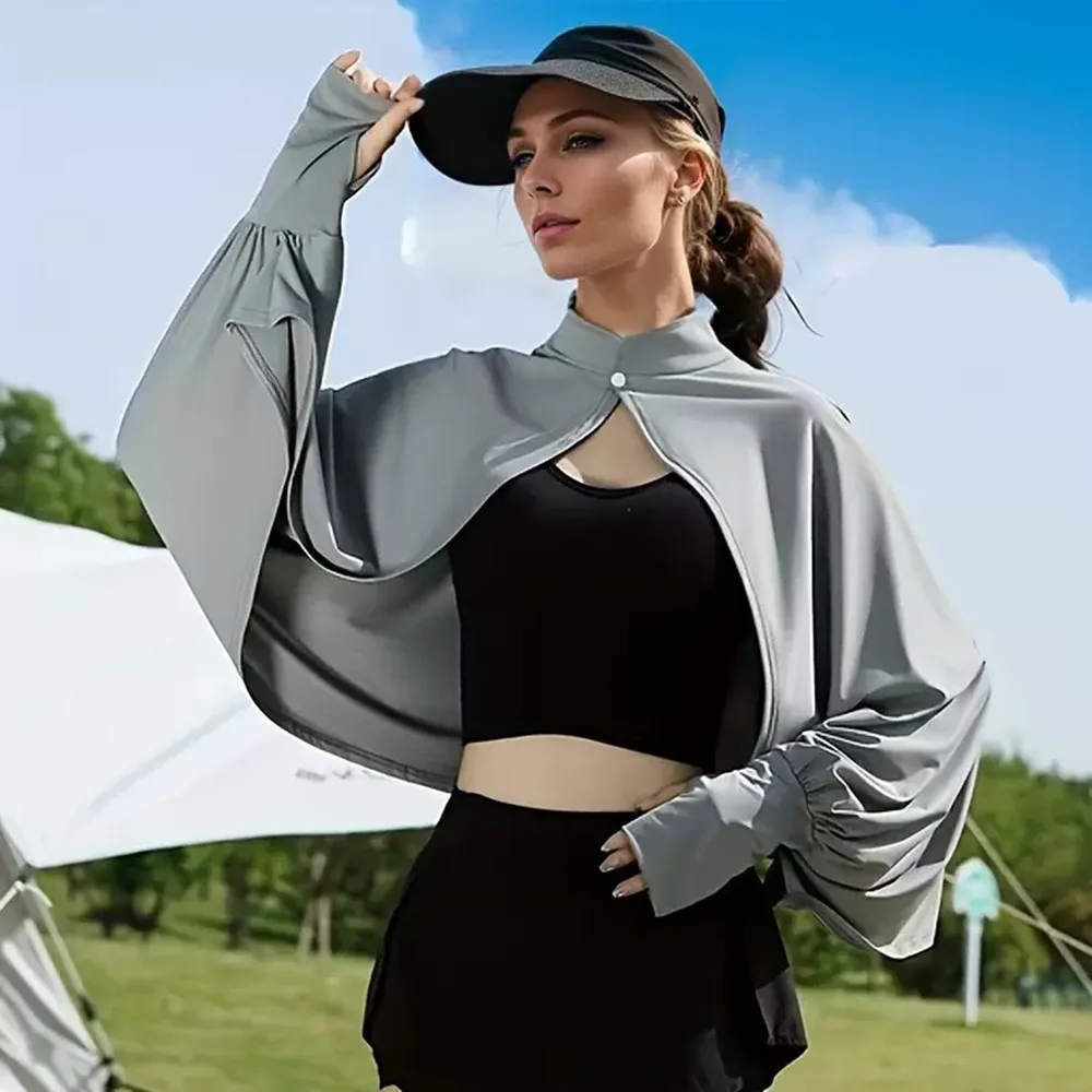 

Летние дышащие свободные рукава-накидки из ледяного шелка, модные однотонные рукава-шарфы для езды на велосипеде, вождения автомобиля, пляжа, с защитой от УФ-излучения