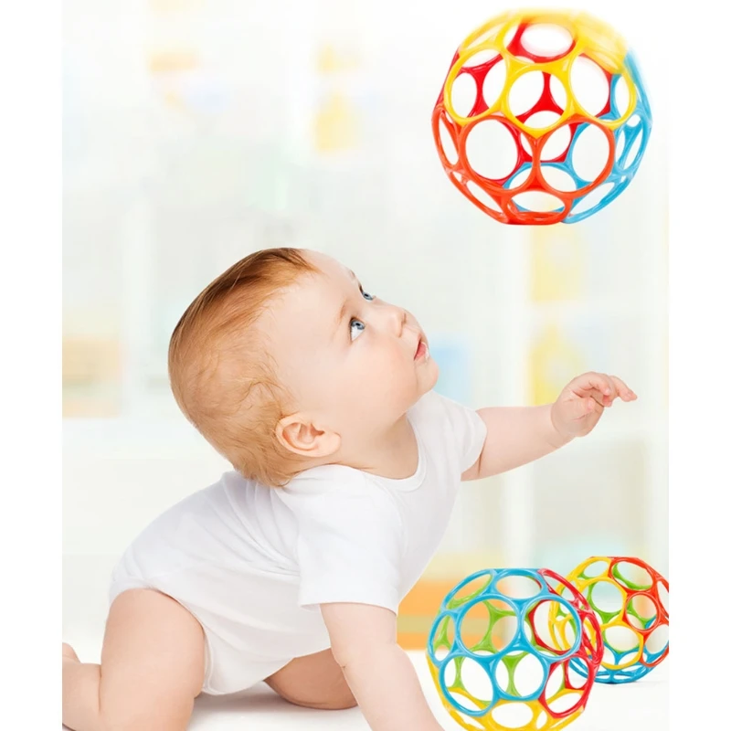 DXAD Soft Colorful Ball Hand Rattle Develop Touch Caught Hand O-ball-Ball For Baby Learning Grasping Ball