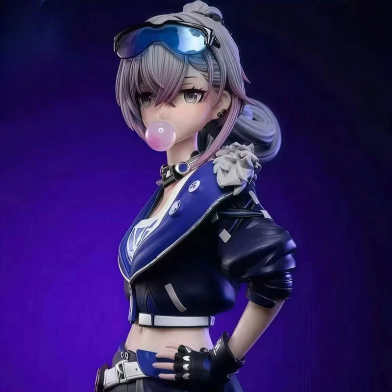 30cm honkai estrela ferroviário anime figura prata lobo perímetro modelo linda menina estátua decoração ornamentos presentes de natal brinquedos