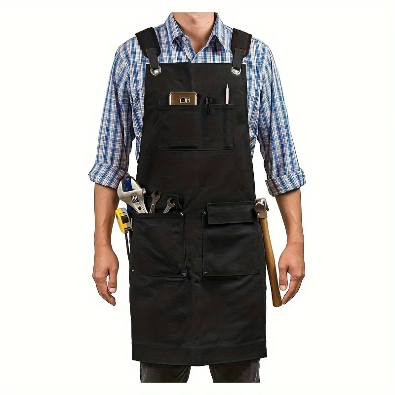 Good Thickened High Quality Cotton Canvas Summer Waterproof Apron Catering Shop Kitchen Home Gardening Commercial Waist Apron