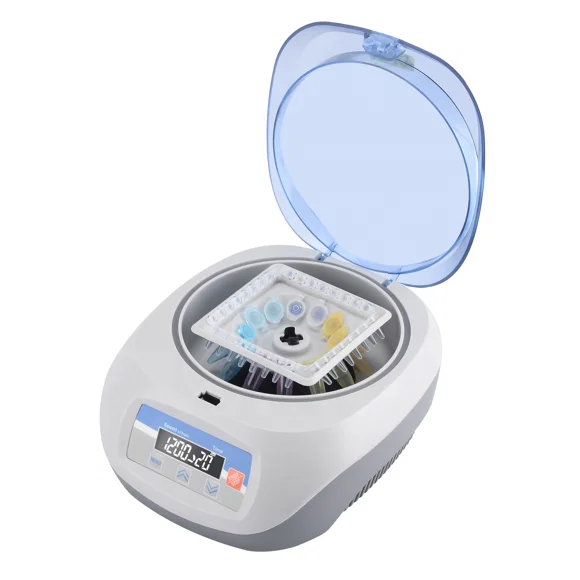 Mini centrifuga da laboratorio con display LCD da 12000 giri/min per tubi da 2 ml, 1,5 ml, 0,5 ml e 0,2 ml