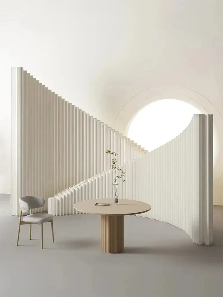 Fence Wall Exhibition Decoration No-Punching False Wall 36cm Thick Foldable Paper Screen Partition Office Room Divider