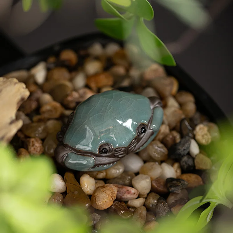 Ceramic Little Crab Tea Pet Ornaments Ge Kiln Handmade Crafts for Crab Cultivation and Creative Tea Table Decoration