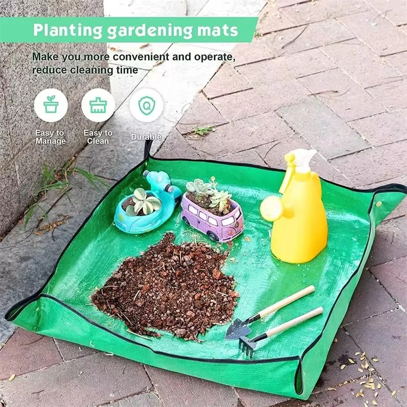 Home Gardening Mat Soil Change Mat Waterproof Foldable Flower Planting Green Planting Soil Change Mat Garden Tools Three Sets