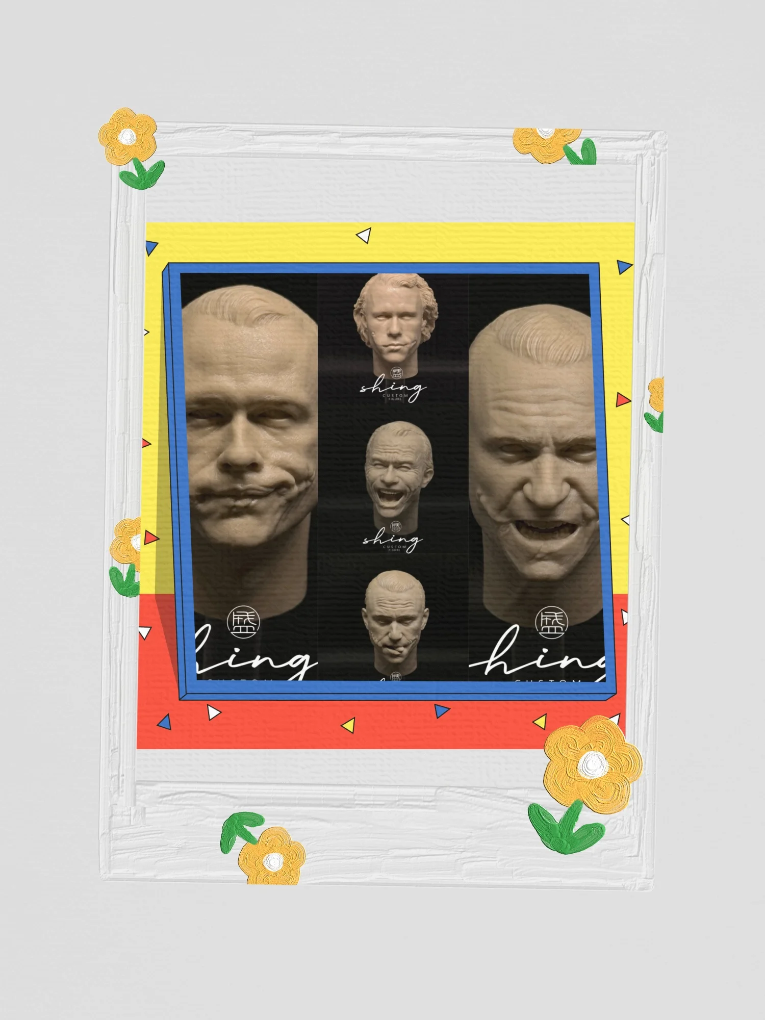 In Stock Unpainted 1/6 Classic Villain Character Clown Male Actor Joaquin Phoenix Head Carving Model Fit 12inchs Action Figure