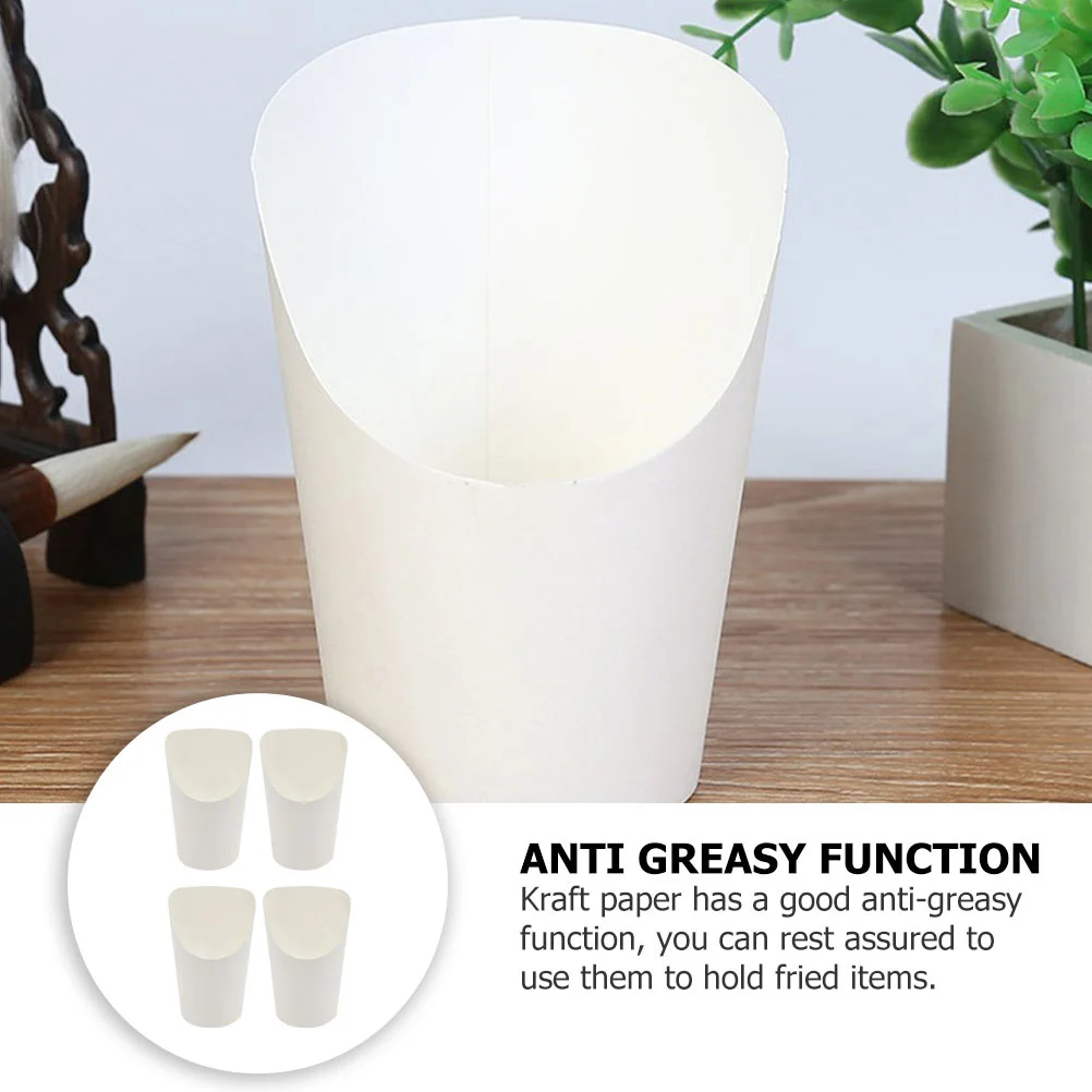 

50 Pcs Cream Cup Disposable Cup Kraft Paper Cups for Ice Cream French Fries Oblique Design Takeaway Mug Birthday Tools