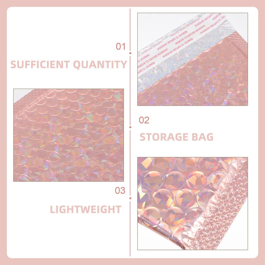 

25 Pcs Rose Bags 15x20+4 Tear Resistance Pouches Packaging Safe Shipping Jewelry Glass Items