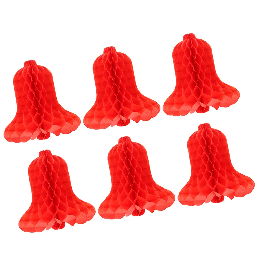 6 قطع من أجراس التعليق الورقية على شكل قرص العسل، ديكورات مميزة لخلفية الحفلات، دعائم صور لحفلات الزفاف وحفلات استقبال المولود الجديد