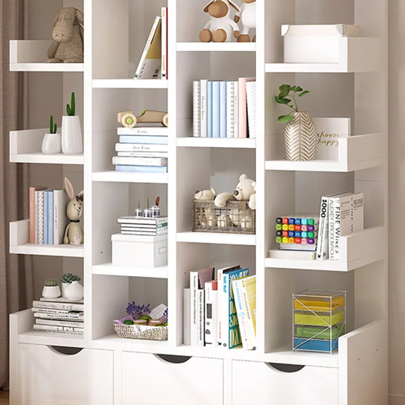 Library Bookcases Floor Closet Corner Living Room Cabinets Display Storage Children Estante Para Livros Storage Furniture