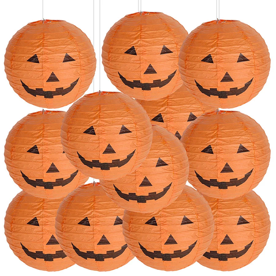 1/6 Stück Halloween-Hängepapierlaternen für Innen- und Außenbereich, Gartendekoration, Halloween-Party, Horror-Kürbis-Requisiten, Ornamente – Detail 5