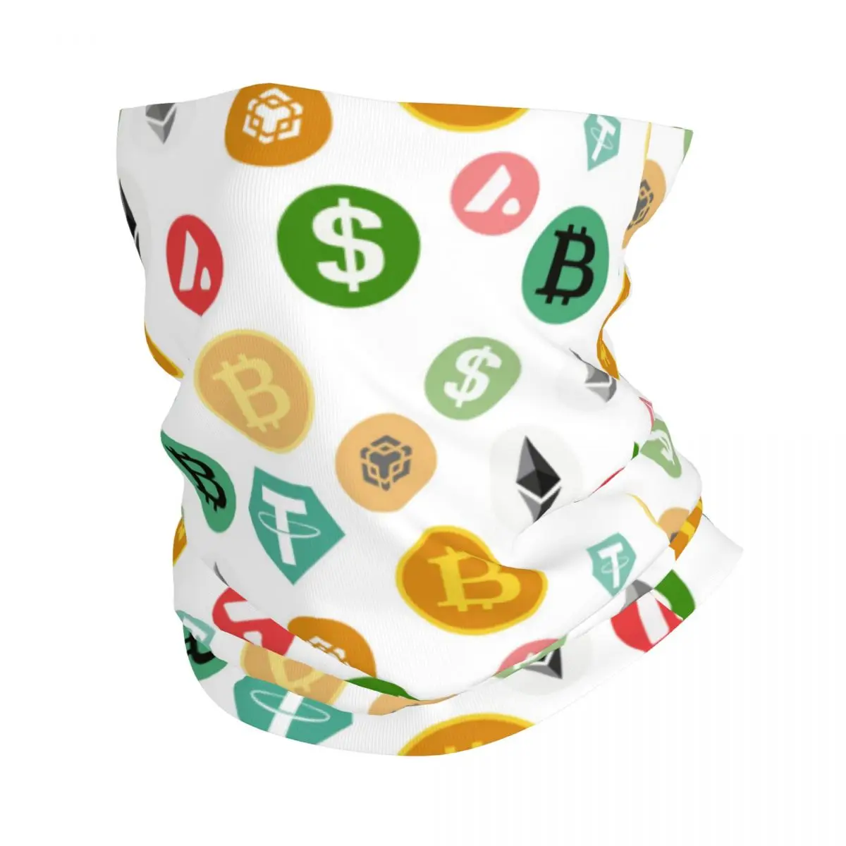 

Colored Crypto Money Bitcoin Bandana Neck Cover Printed Balaclavas Wrap Scarf Warm Headwear Outdoor Sports for Men Women Adult