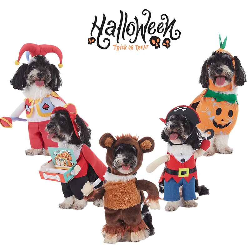 Scary Pumpkin Bat Halloween Costumes for Pet Dogs Funny Trick Or Treat Puppy Outfits Party Animal French Bulldog Cat Clothing