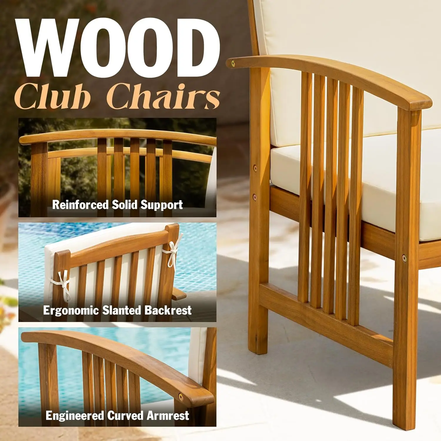 Wood Club Chairs Set 2 with End Table Item dimensions L x W x H	28.15 x 27.17 x 20.47 inches Color	Club Chair Design