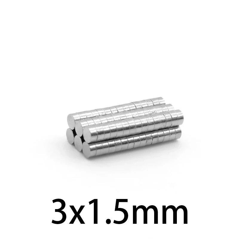 3x1.5mm Thin Round Powerful Magnetic Magnet 3*1.5 Strong Disc Magnets For Fridge DIY Building Scientific Craft Education 3x1.5
