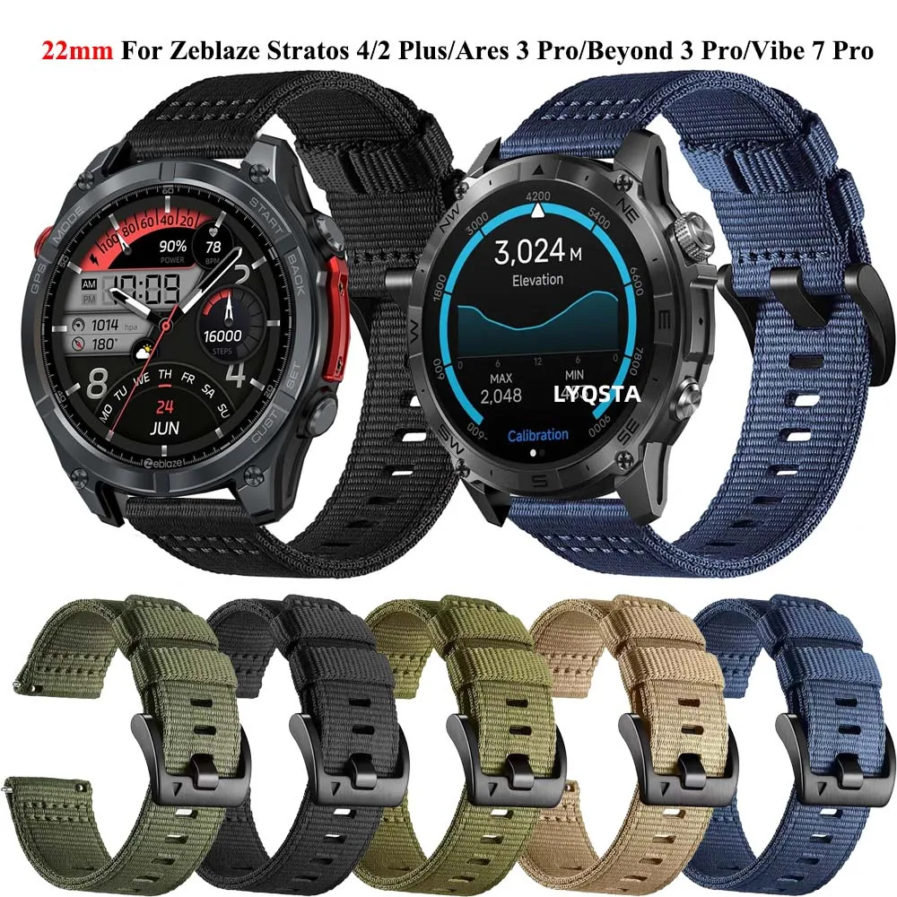 Pulseira de silicone de 22mm para zeblaze stratos 4, pulseira para zeblaze stratos 3 pro/gtr 3 pro/btalk 2 lite/eyond 3 pro/vibe 7 pro