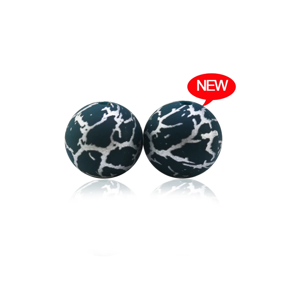 Imagem -02 - Contas de Silicone para Fazer Jóias Leopard Terrazzo Dálmata Camo Frisado Pen Novo Atacado 100 Pcs 15 mm 2024