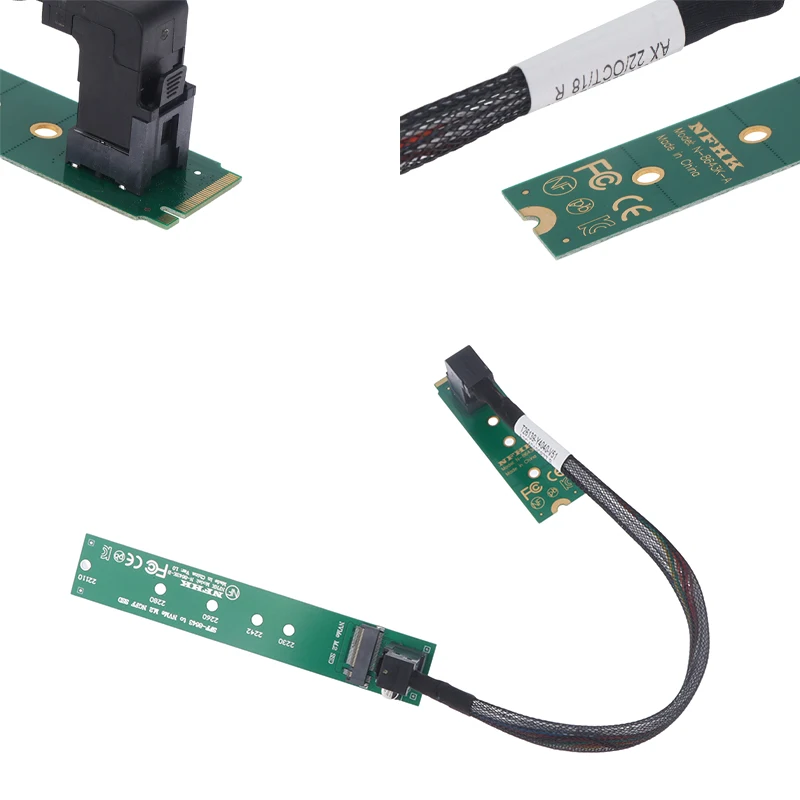2280 2260 NVMe M.2 SSD à 2242 M.2 SSD Convertir la carte Extension Câble SFF-8643 à NVcloser M.2 NGFF SSD Adaptateur Riser Card