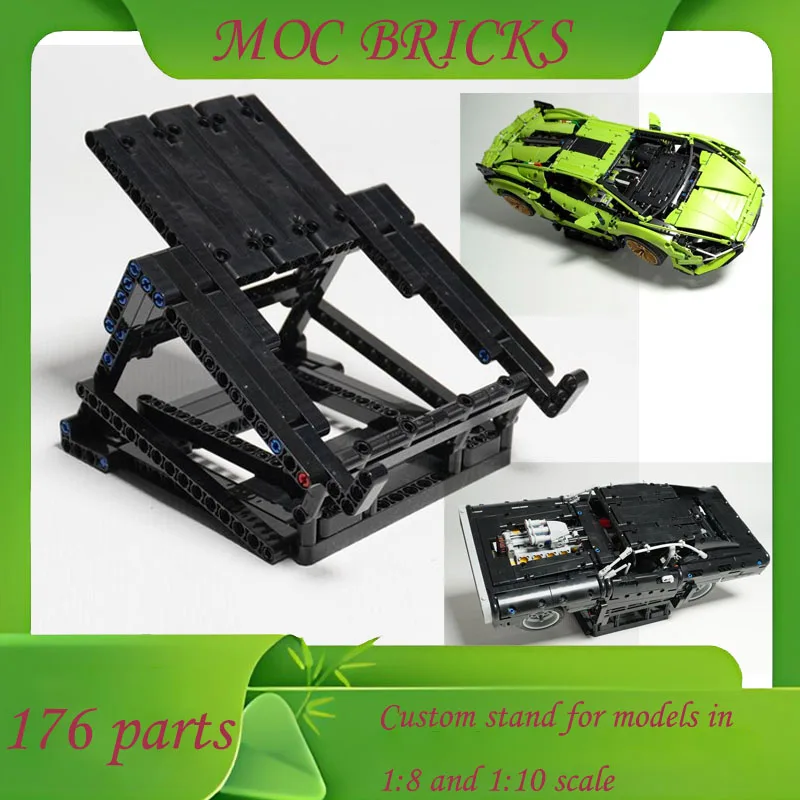 176 Uds. Modelos a escala MOC1:8 y 1:10 soporte personalizado 42096 42056 42115 42161 42154 42096 42083 42143 42138 bloques de construcción de tecnología