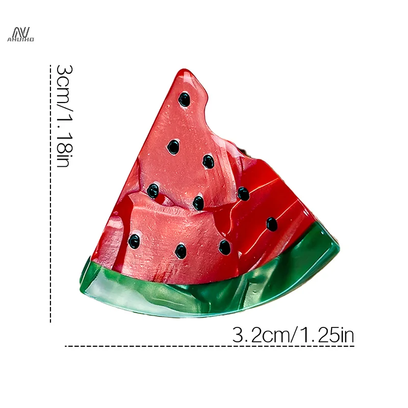 Korea Acrylic Fruits Vegetables Strawberry Watermelon Avocado Hair Clips Claws Shark Clip Hair Grab Headdress For Women Girls