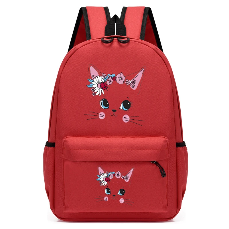 Kinder rucksack für Schul mode Schult aschen für Kinder Cartoon niedlichen Katzen gesichts druck Schul rucksack Taschen Kindergarten Bücher tasche