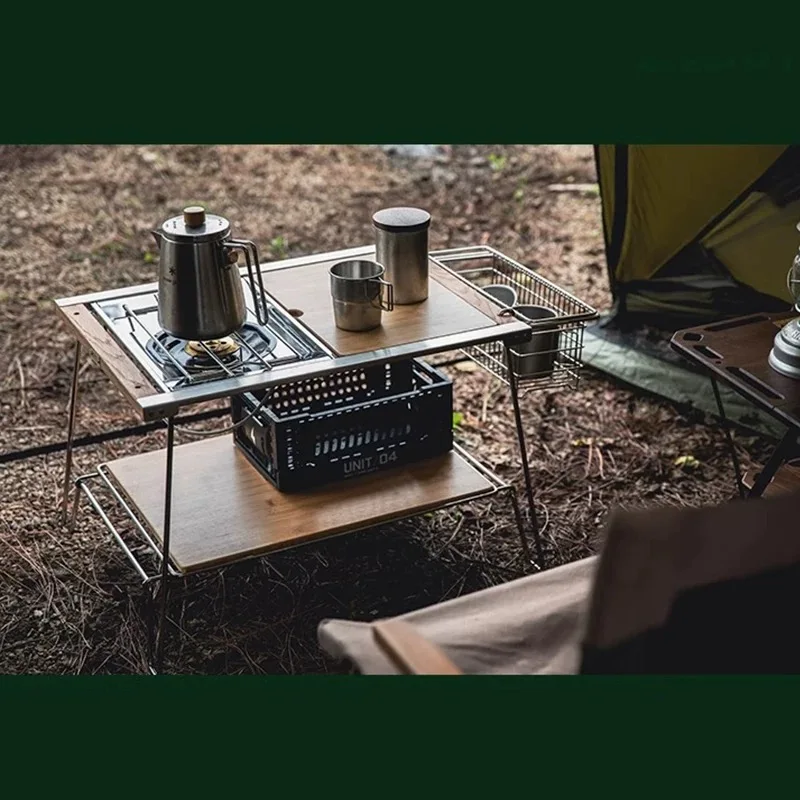 야외 캠핑 IGT 테이블 IGT 2단 테이블 IGT 이중층 화로 테이블 피크닉 신제품