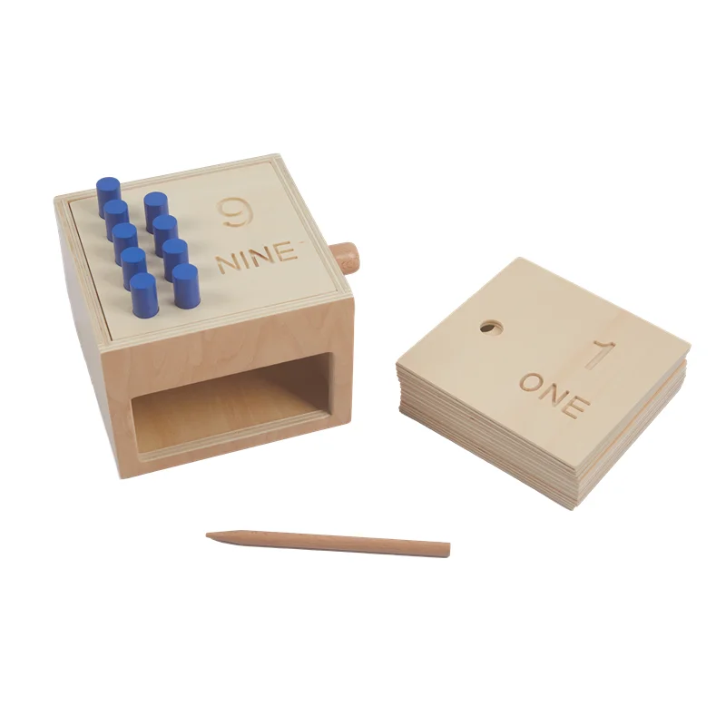 Wood Math Toys for Kids Montessori Peg Drawer Box W/ Numbers Puzzle Board Early Childhood Education Game Learning Resources