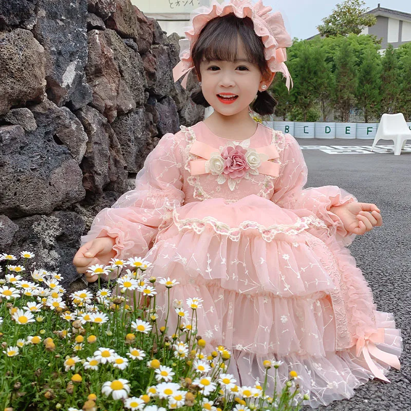 Costume per bambini vestito per ragazze bambino autunno inverno Lolita ragazza Kawaii abito da sposa ragazza abito da ballo principessa abiti da