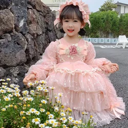 Costume per bambini vestito per ragazze bambino autunno inverno Lolita ragazza Kawaii abito da sposa ragazza abito da ballo principessa abiti da festa