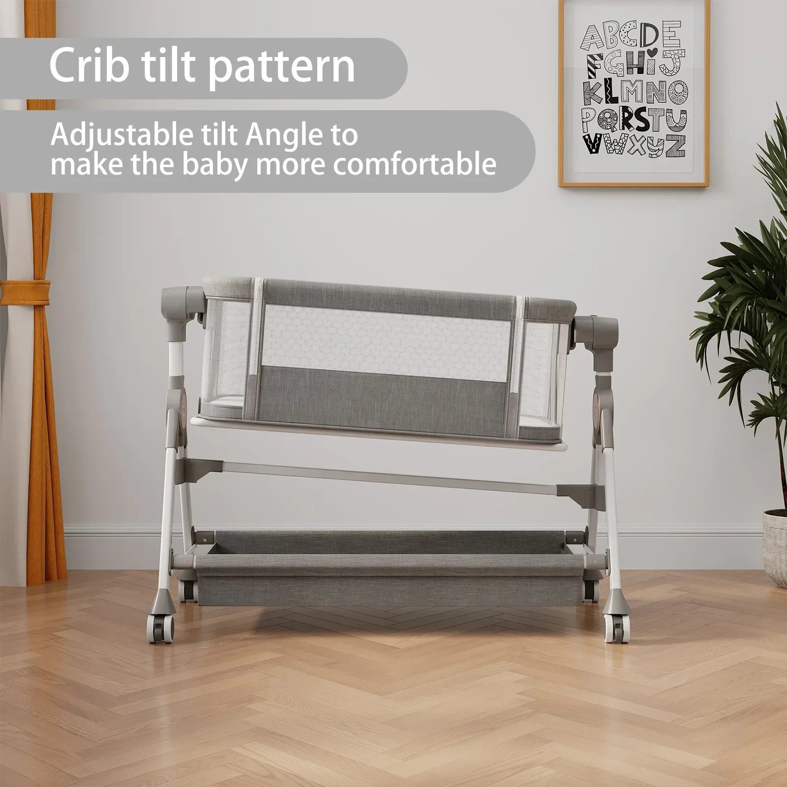 Baby Portable Splicing Bed, Multifunctional Cradle, Foldable Mobile