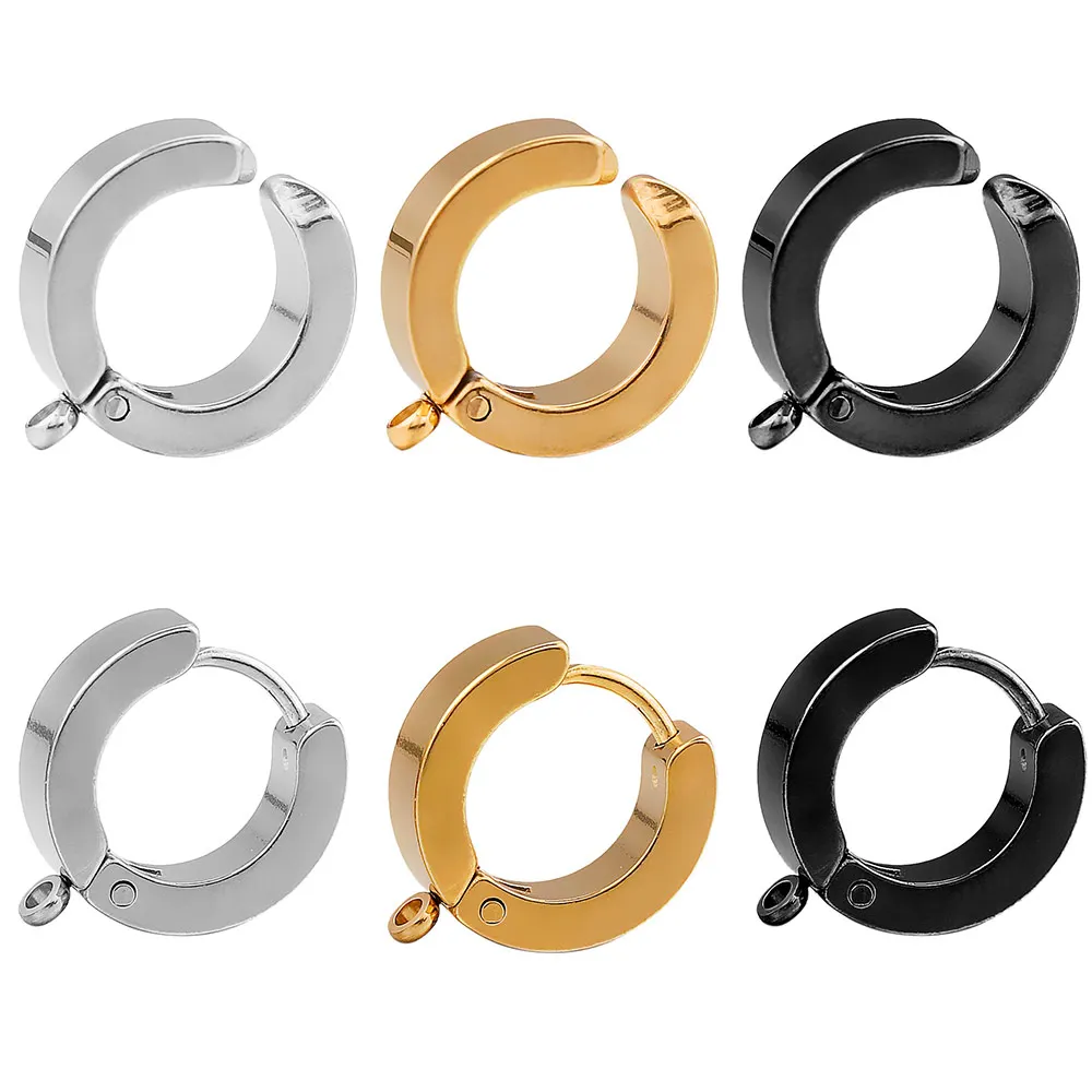 10 Stück Goldene Edelstahl-Creolen-Haken Runde Ohrringstifte für Frauen DIY Ohrringherstellung Zubehör Schmuckzubehör – Detail 4