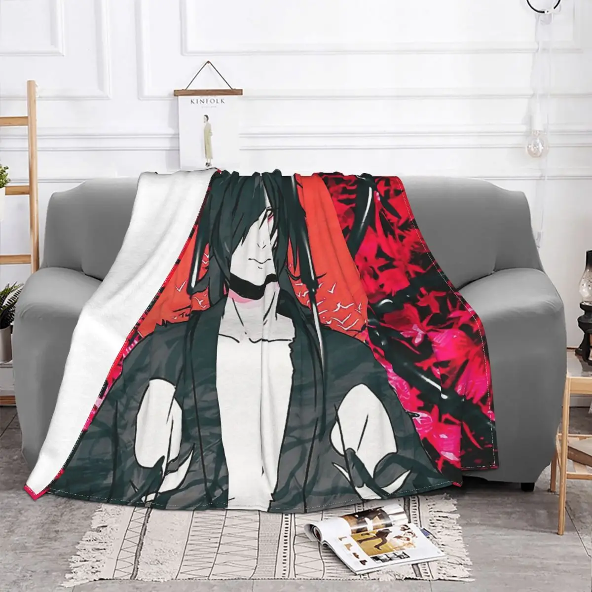 Dororo Fantasy Action Animation TV Series Blanket Fleece Hyakkimaru Flower Lightweight Throw Blankets For bed Outdoor Rug Piece