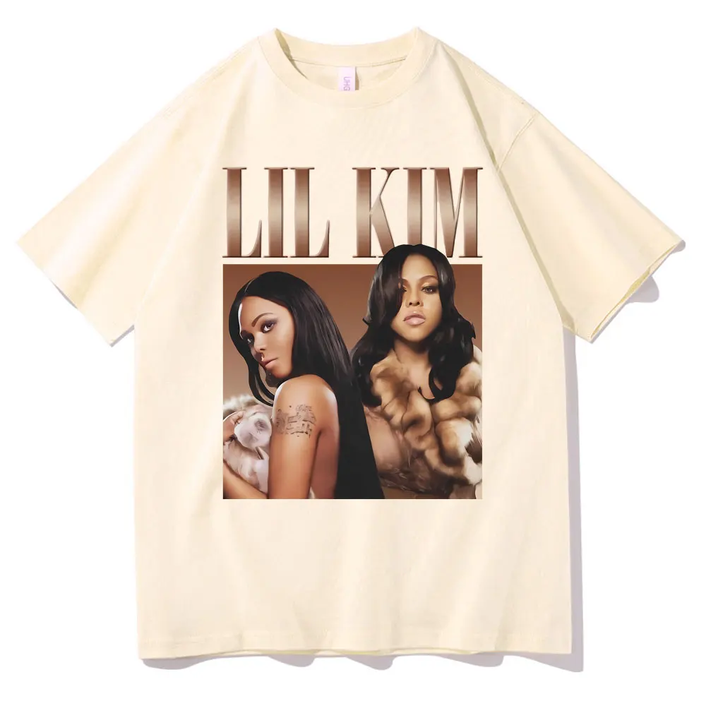 Rapper Lil Kim Graphic Print Tshirt Men Women Hip Hop Oversized T-shirts Male Vintage T Shirt Unisex Casual Tops Short Sleeve