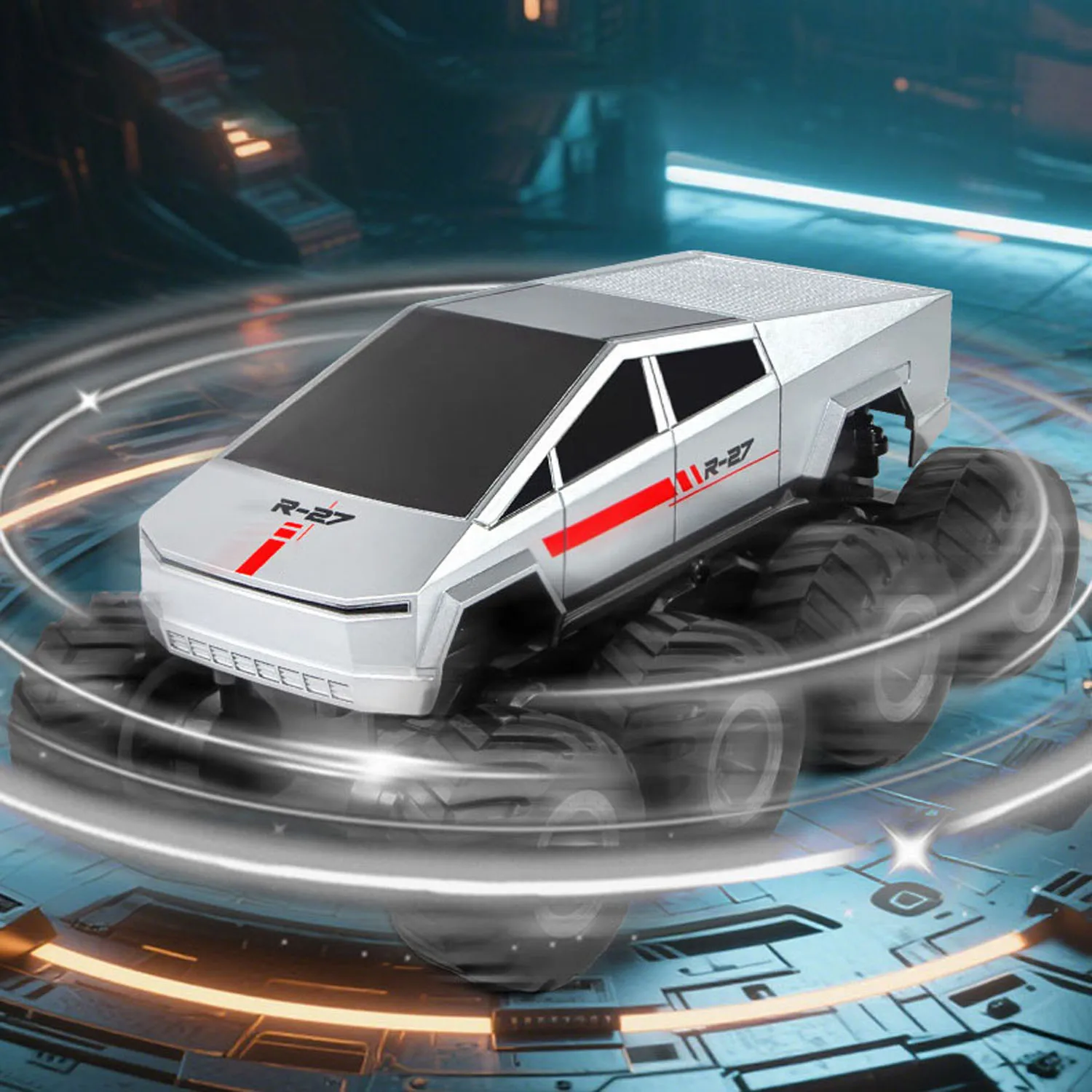 1/18 2.4G RC شاحنة صغيرة نموذج Q218 8*8 برمائية جميع التضاريس التي تسيطر عليها على الطرق الوعرة سيارة حيلة مركبة 360 دوران RTR البطارية #5