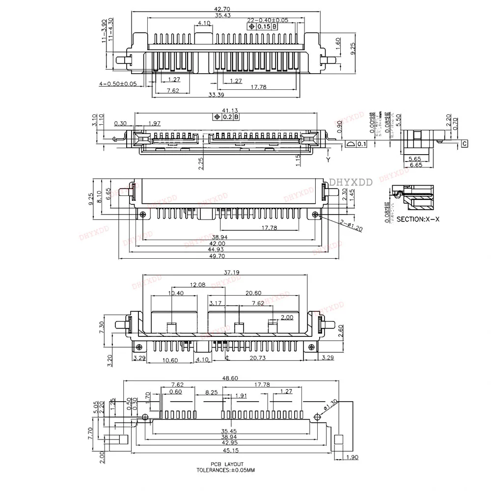 1-10pcs 7+15 Pin 22Pin Right Angle SMT Male Sata Connector Socket For Hard Drive HDD