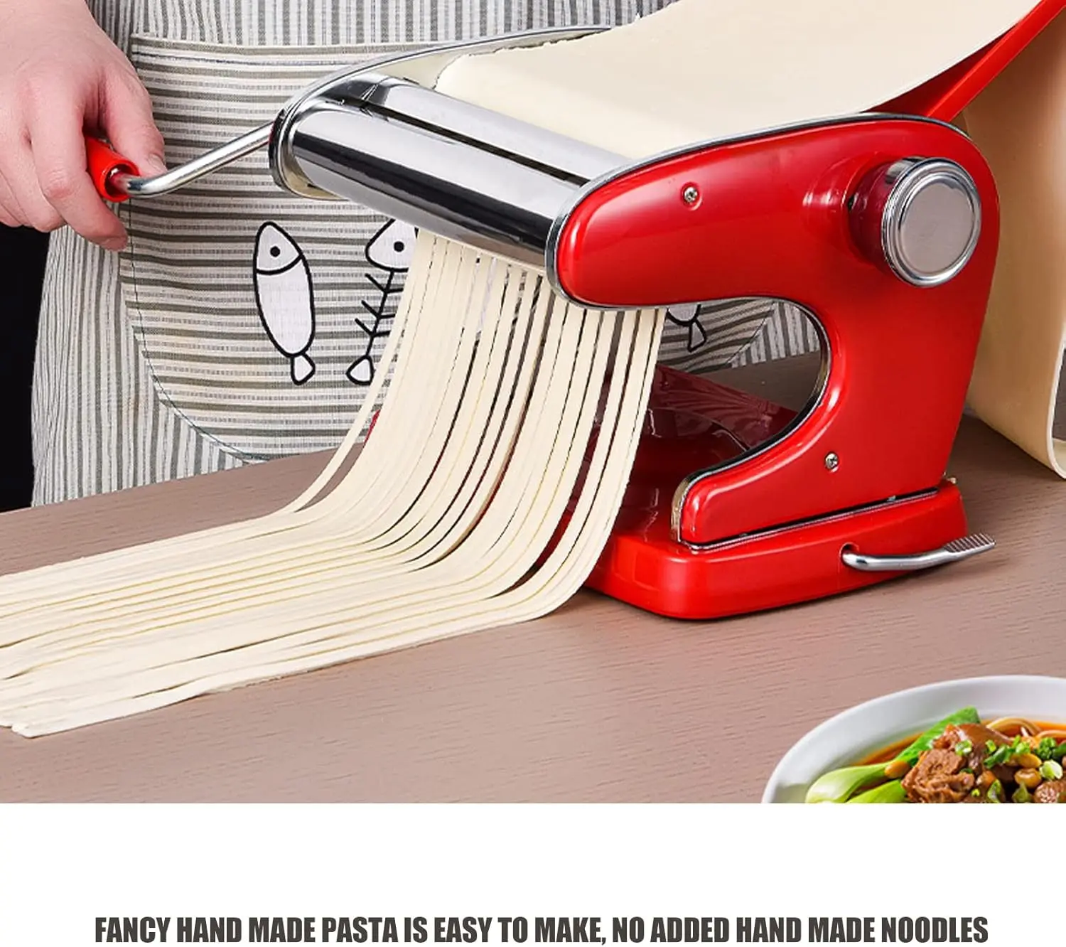 Hand-cranked Noodle Machine Household Noodle Pressing Machine with Adjustable Thickness Homemade Handmade Noodle Rolling Machine