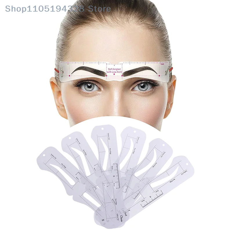 [MP] Stencil per sopracciglia fissabile a 6 stili Modello modellante per toelettatura Adesivi riutilizzabili Strumenti per trucco per timbro cosmetico per sopracciglia
