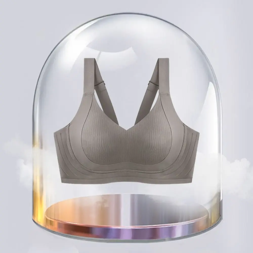Reggiseno a V profondo senza fili aderente Reggiseno con seni raccolti anti-cedimento per le donne Biancheria intima push up antiurto con coppa grande per ragazze