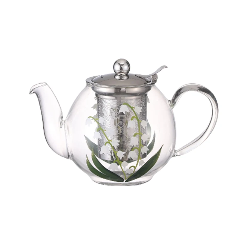 

London Pottery 1000ML bell teapot glass matcha set tea pot tetra infuser kettle maker coffeeware for girlfriend with strainer