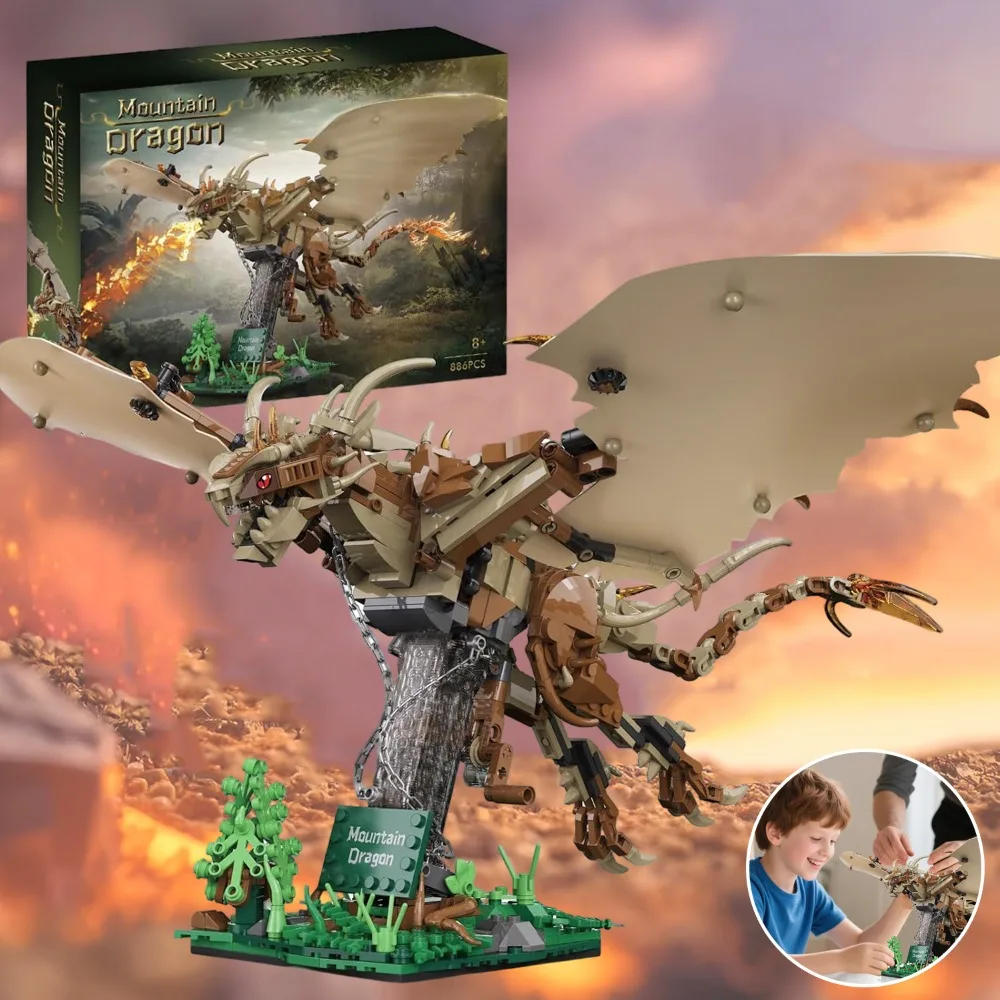 Set di ornamenti a forma di drago, ideale per decorare la scrivania o la tavola in casa, modellini di draghi in volo, un regalo per gli appassionati di film e per gli adulti.